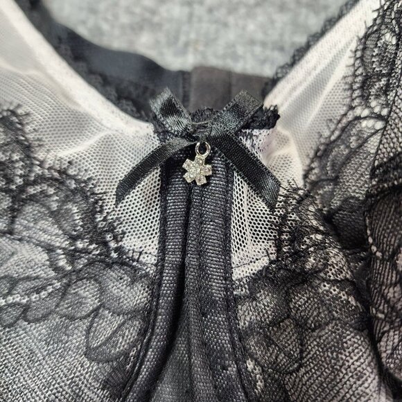 Wacoal Retro Chic 855186 Full Figure UW Black Chantilly Lace 38D MSRP $68 - Picture 5 of 7